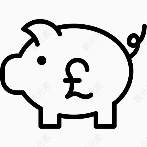 银行货币金融钱小猪英镑储蓄货币英镑的1卷