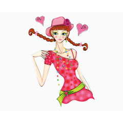 西方人物图片素材手绘西方女孩图片