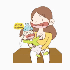 女人带孩子场景