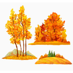 秋季风景画图片素材