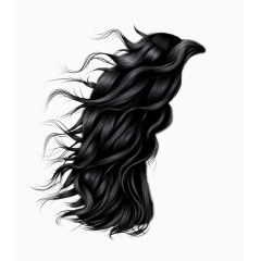 逼真手绘头发女人头发