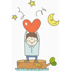 举着爱心的男孩