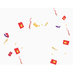 漫天飞舞过年丝带红包