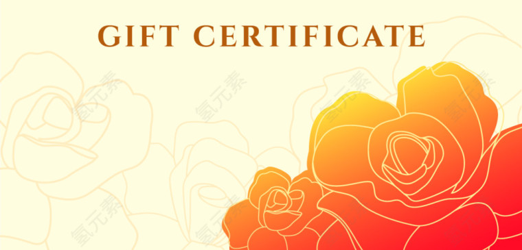 手绘玫瑰花邀请卡