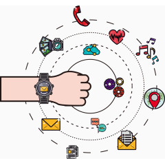 矢量戴手表的手臂