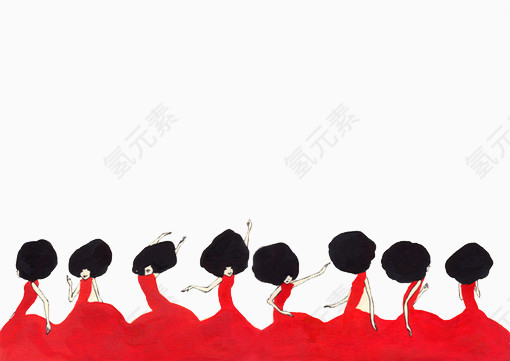 跳舞的红衣女人