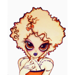 女孩卡通手绘素材