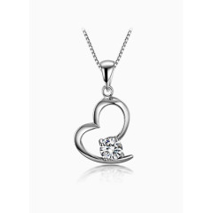 心形纯银吊坠