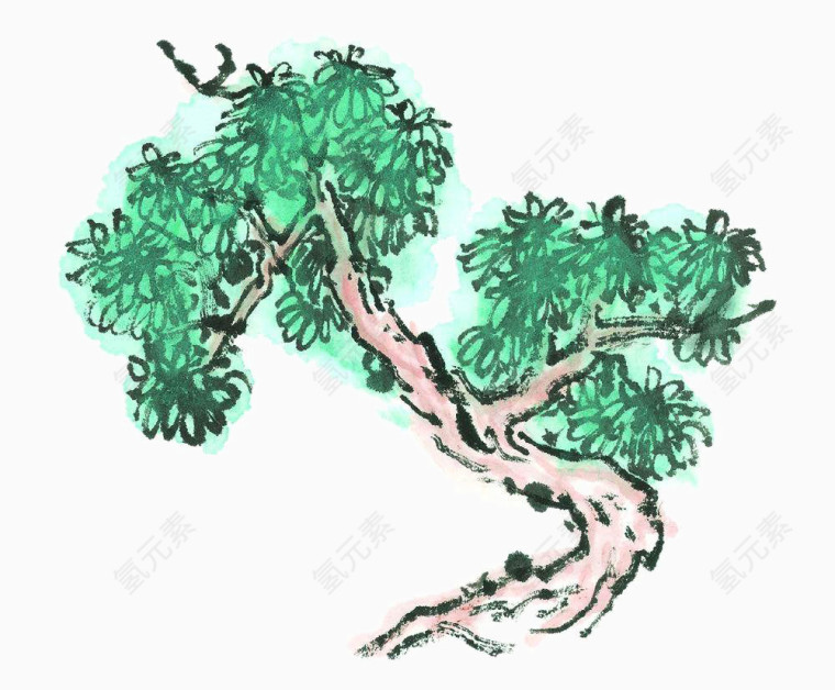 彩墨树