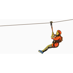 冒险高空运动的女人