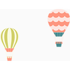 卡通热气球漂浮素材