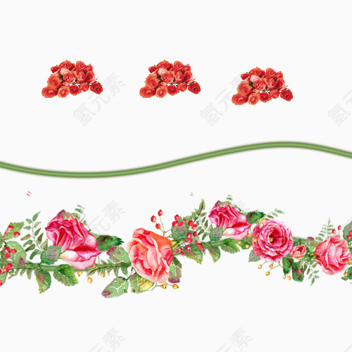 玫瑰藤蔓花朵免扣素材