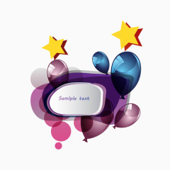 抽象几何渐变气球边框