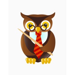 卡通猫头鹰老师