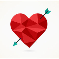 被箭射中的几何形爱心矢量素材