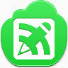 博客写作按钮free-green-cloud-icons