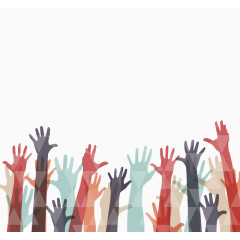 伸向天空的抽象人群手臂矢量素材