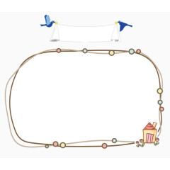 小鸟横幅空白对话跨卡通手绘