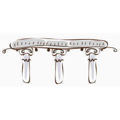 卡通手绘欧式风格栏杆插画