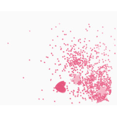 喷洒的粉色爱心装饰