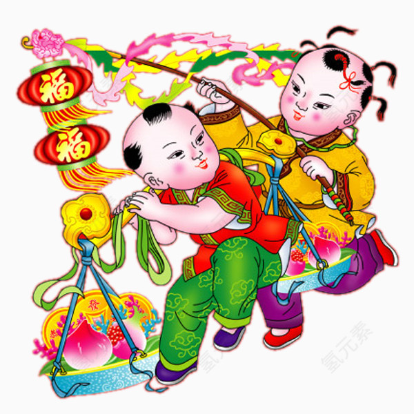 中国风喜庆福娃