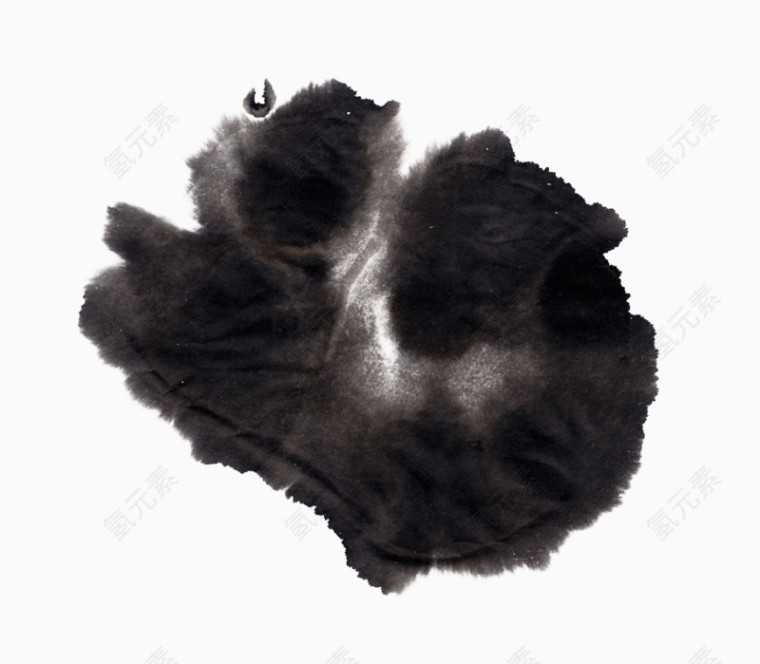 手绘圆形黑色水墨