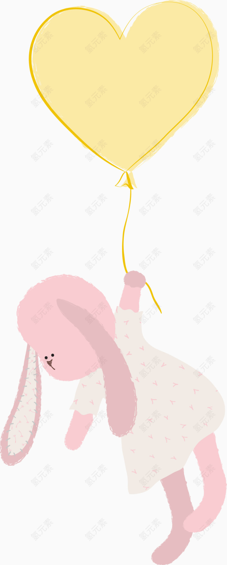 黄色桃心气球