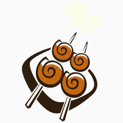 卡通快餐小吃烧烤图标