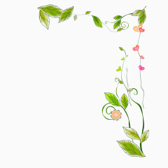 绿色花草卡通背景