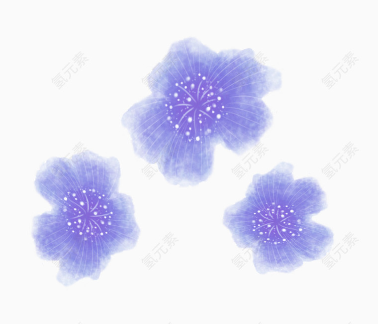 手绘唯美紫色花卉