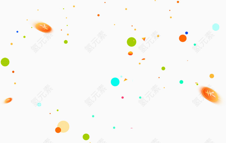 多彩清新钱币漂浮