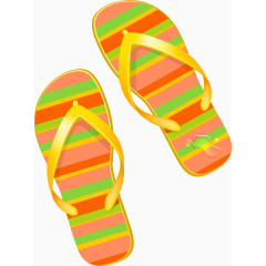 卡通彩条拖鞋