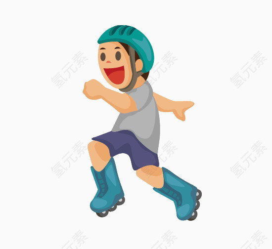 溜冰的男孩