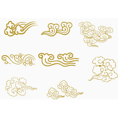 线描祥云元素合集