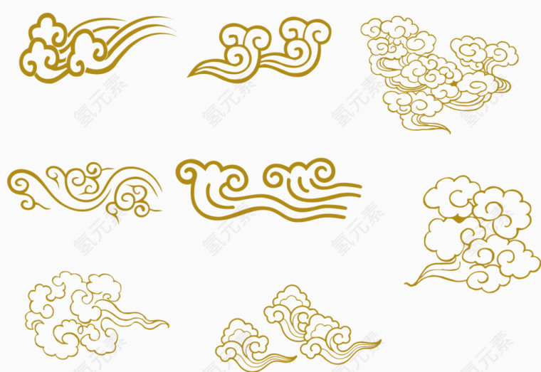 线描祥云元素合集