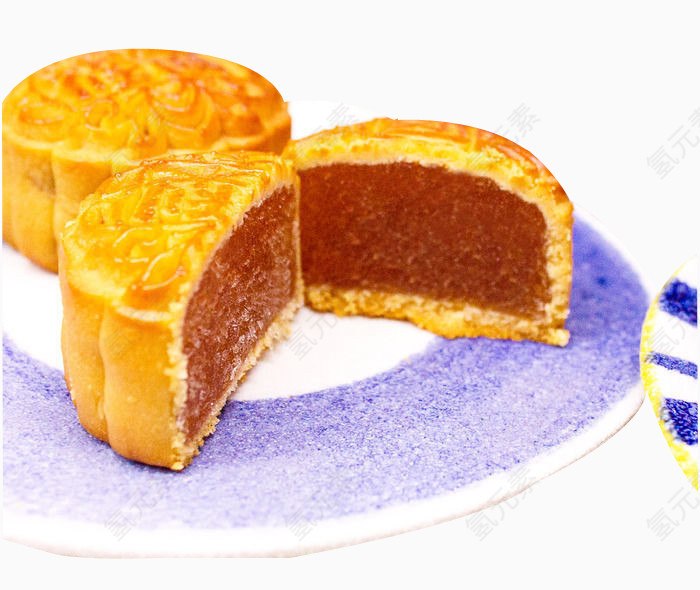 中秋月饼与盘子