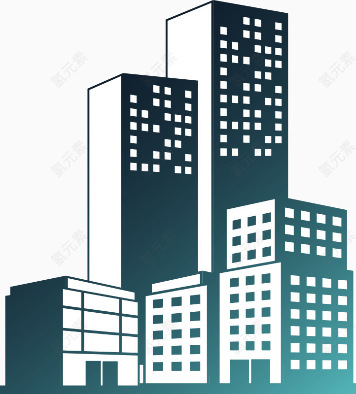 几何城市建筑楼房