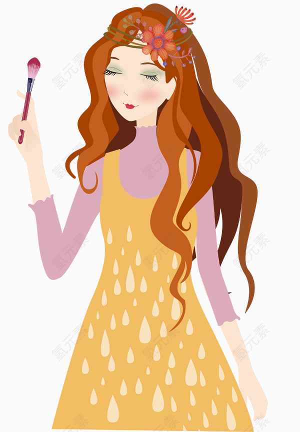 卡通彩绘唯美女孩