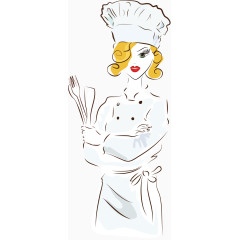 美味食物与卡通厨师人物