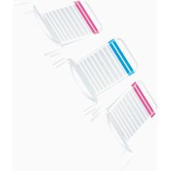 夏日元素沙滩椅简易画卡通手绘装饰元素