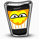 iPhone快乐有趣的微笑乐趣移动电话手机智能手机情感表情符号iPhone的香椿