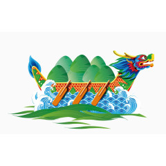 手绘端午节龙舟