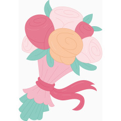 卡通节日祝福娇艳花束