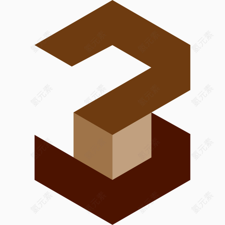 个性空间折叠立体拼接创意数字3