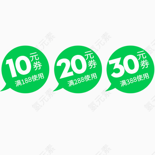 满减清新优惠券元素