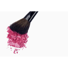 粉红花瓣和毛笔