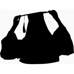 毕业学士帽剪影素材