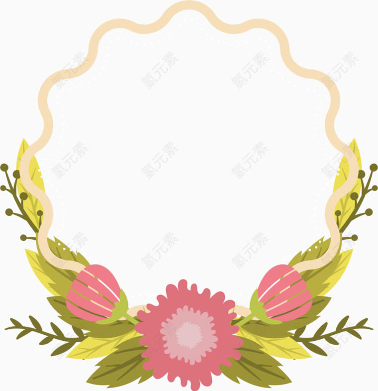 红色花朵标签