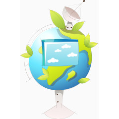 可爱卡通手绘地球