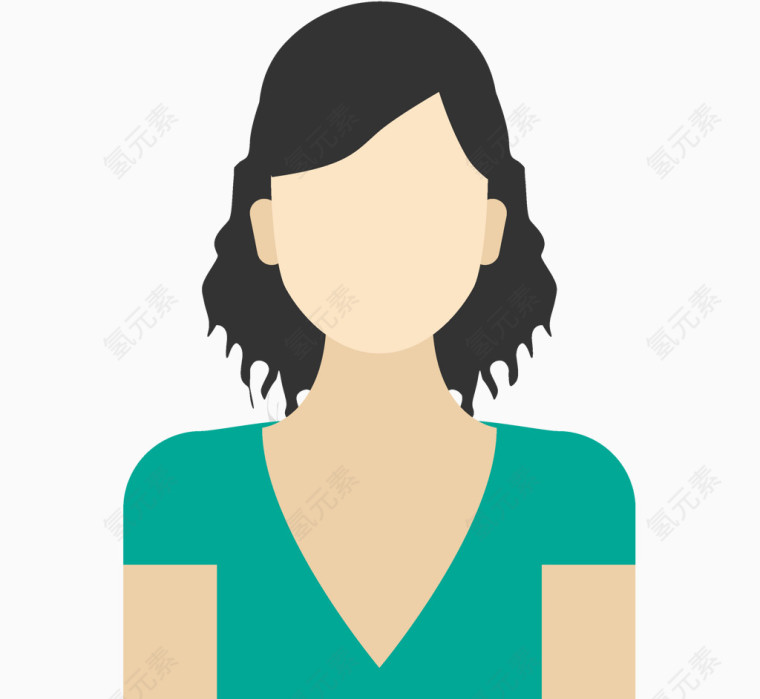 扁平化人物头像矢量素材